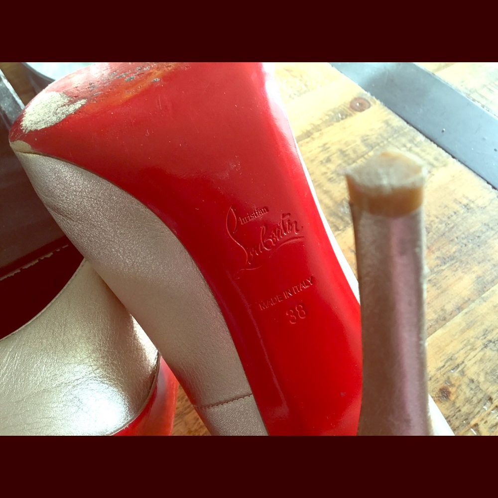 Christian Louboutin Champagne Platforms Authentic